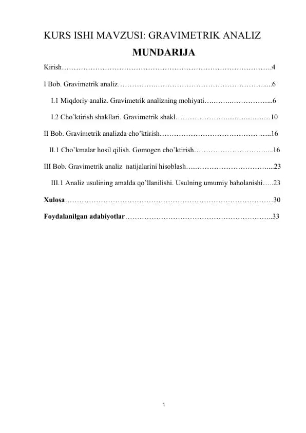 GRAVIMETRIK ANALIZ