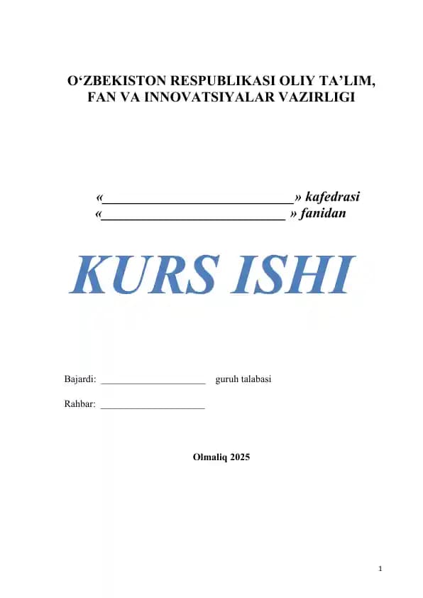 Tabiat falsafasi kurs ishi