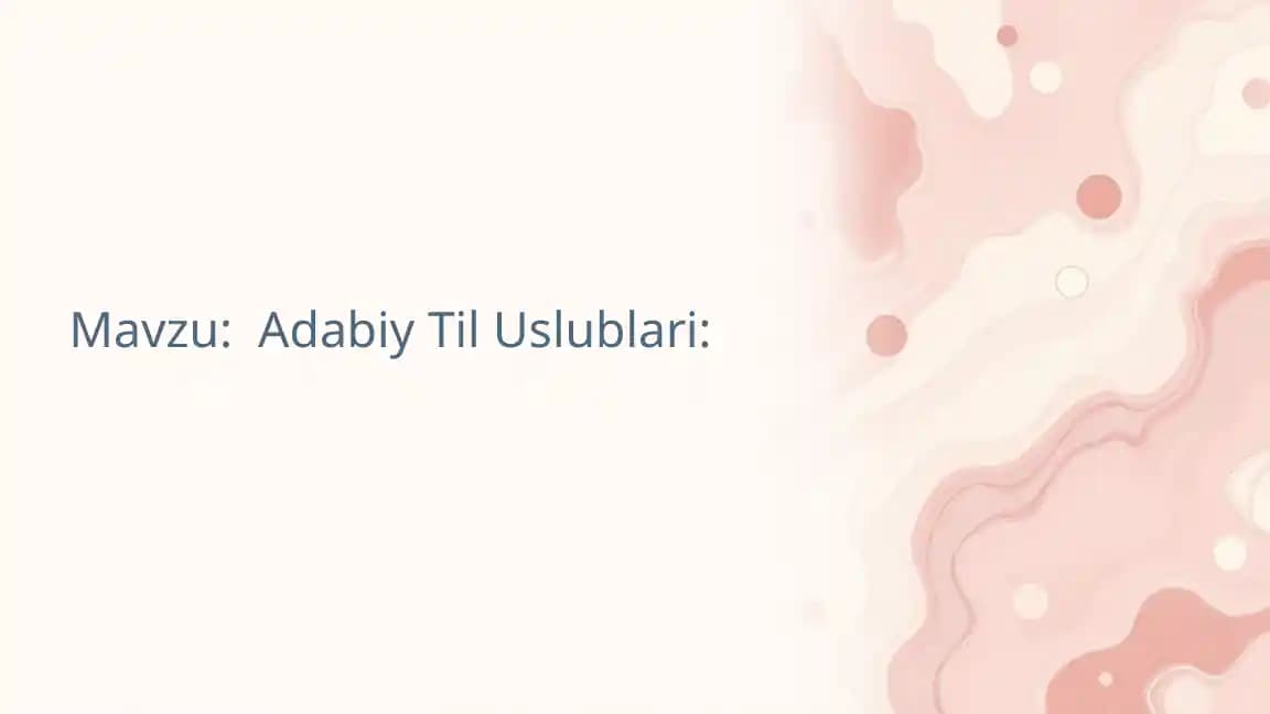 Adabiy til uslublari