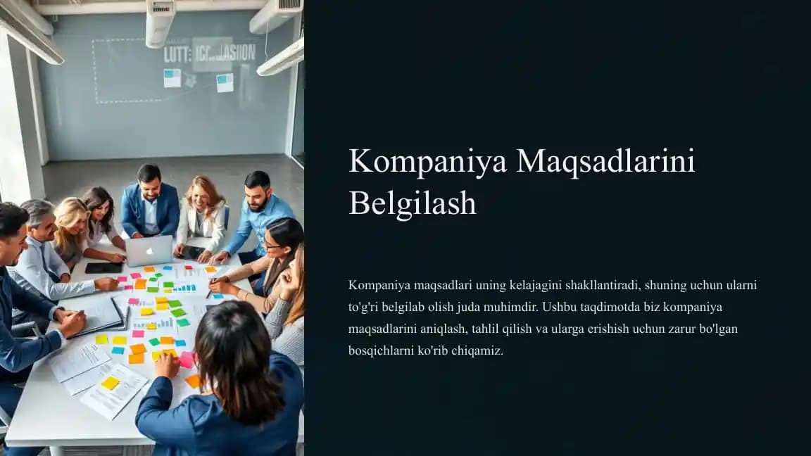 Kompaniya maqsadlarini belgilash
