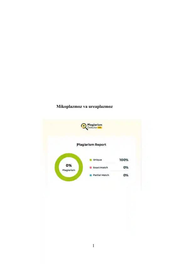 Mikoplazmoz va ureaplazmoz