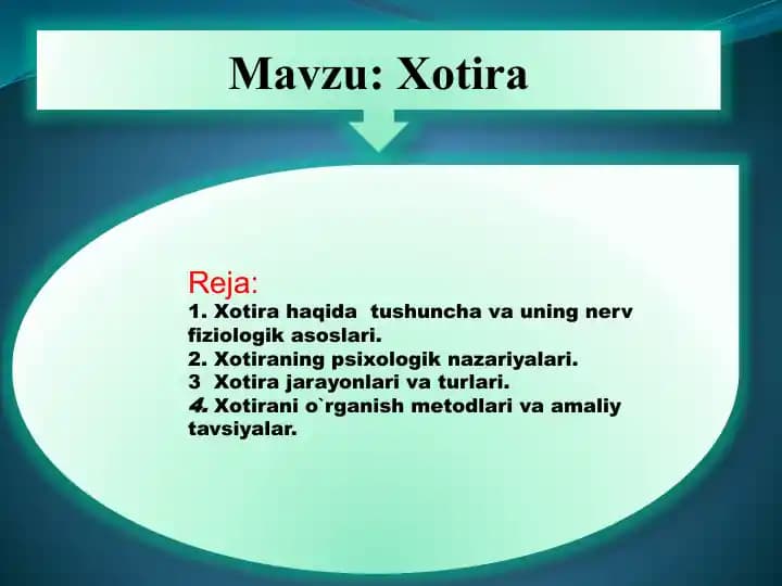xotira mavzusida pptx