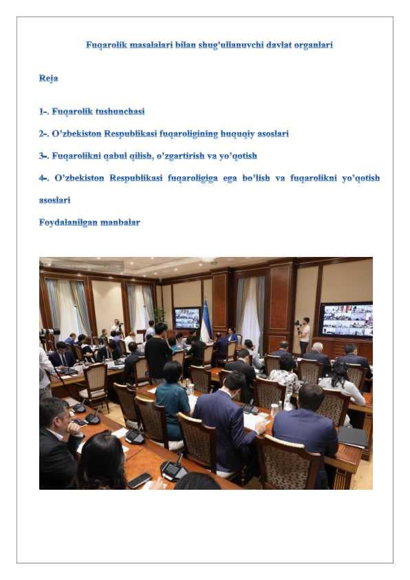 Fuqarolik masalalari bilan shug'ullanuvchi davlat organlari 24