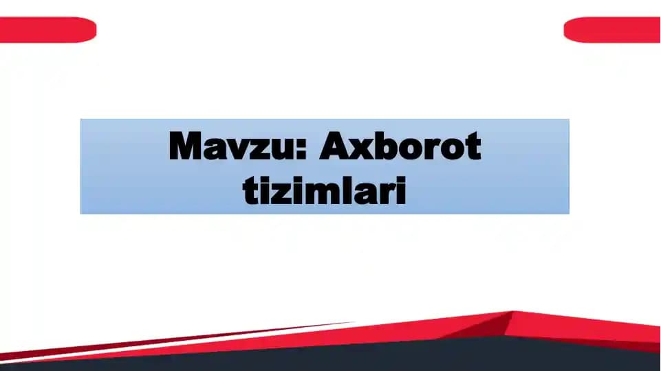 Axborot tizimlari