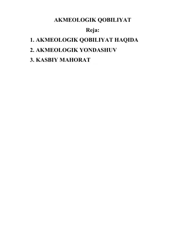 AKMEOLOGIK QOBILIYAT
