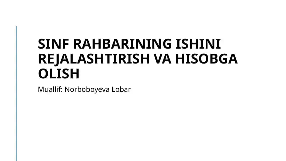 Sinf rahbarining ishi