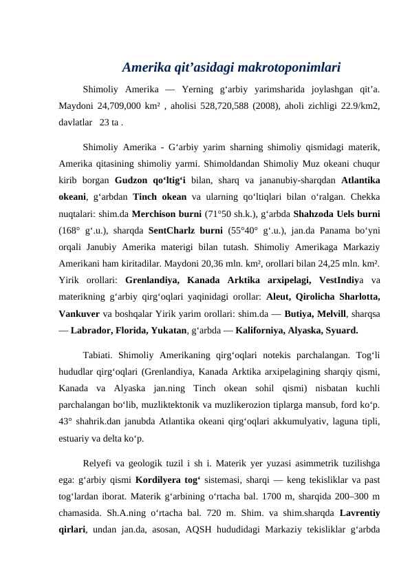 Amerika makro toponimlari