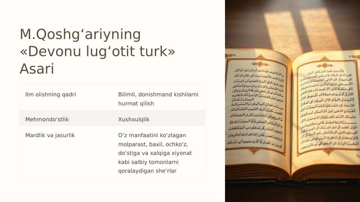 M.Qoshg‘ariyning «Devonu lug‘otit turk» Asari