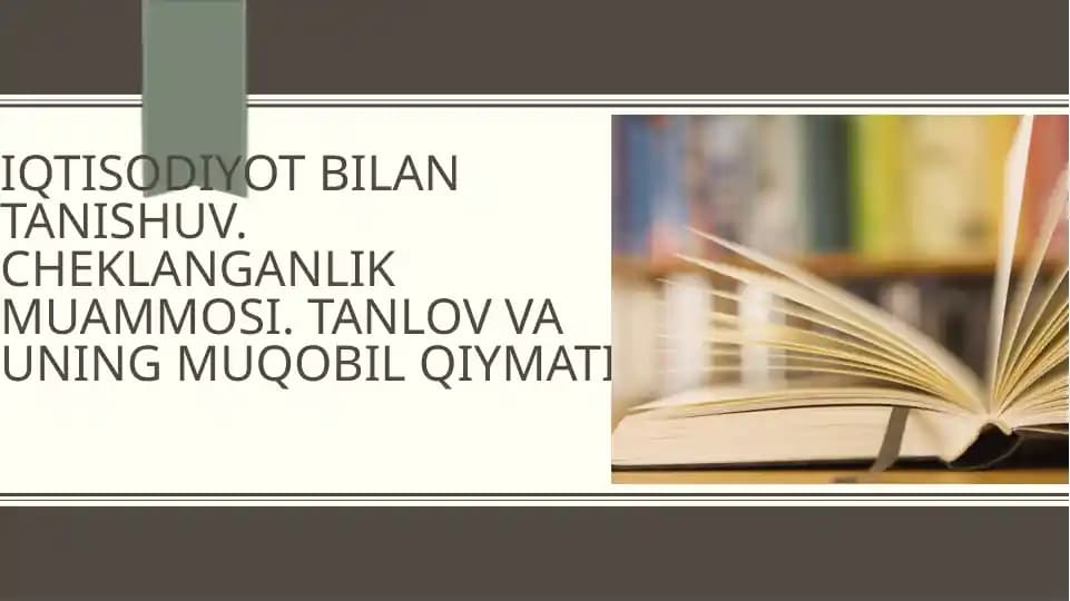 Iqtisodiyot Bilan Tanishuv