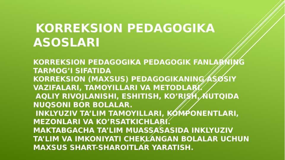 Korreksion pedagogika asoslari