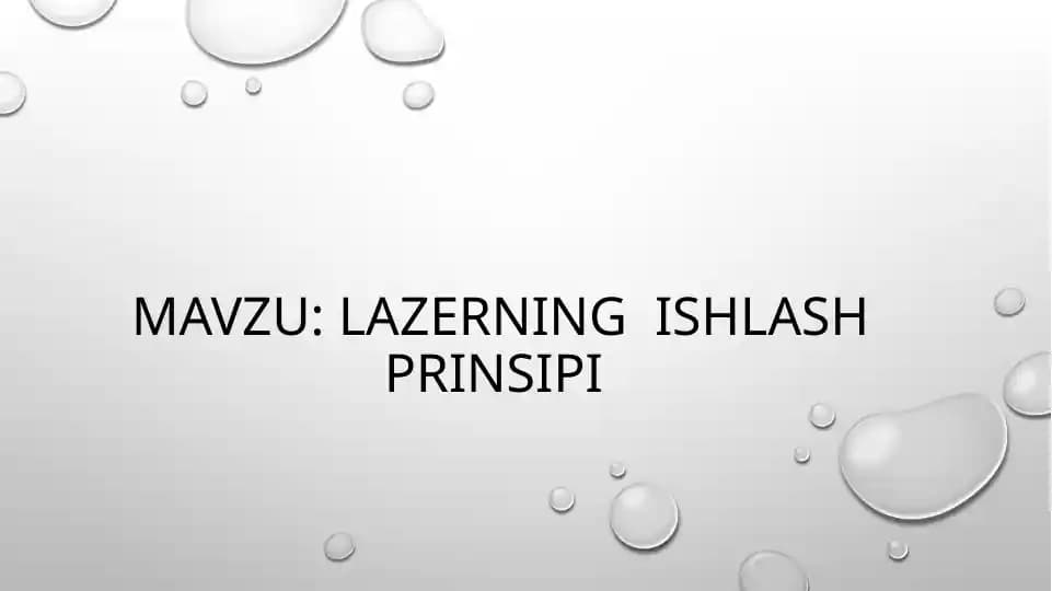lazerning  ishlash prinsipi