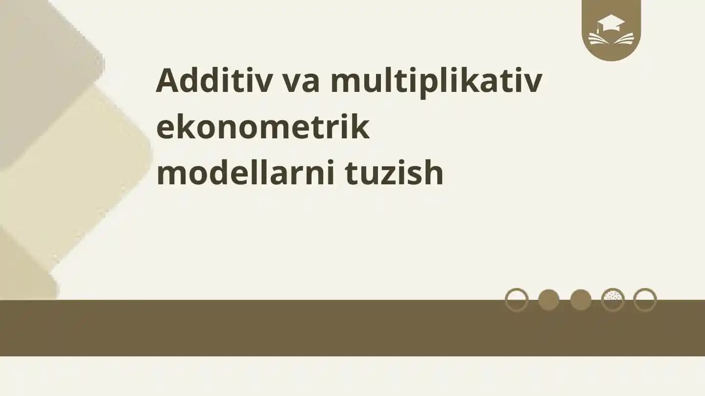 Ekonometrik modellarni tuzish