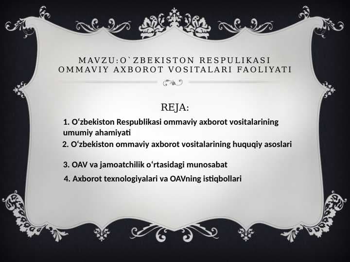 O'zbekiston ommaviy aborot vositalari faoliyati