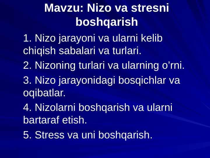 Nizo va strеsni boshqarish pptx