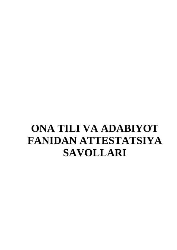 Attestatsiya savollari.