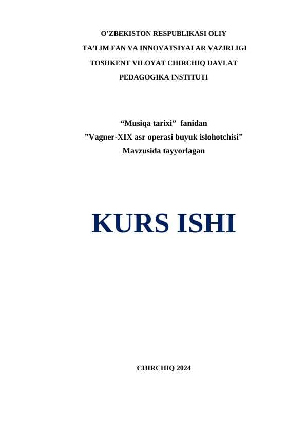 Vagner-XIX asr operasi buyuk islohotchisi