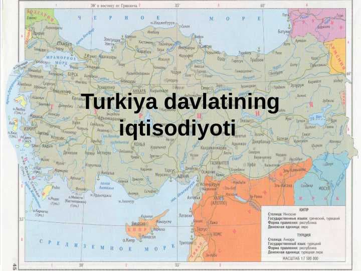 Turkiyaning jahon xojaligida tutgan o`rni.