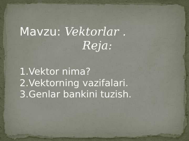 Vektorlar