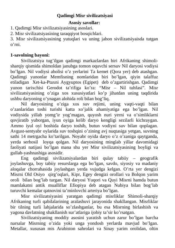 Qadimgi Misr sivilizatsiyasi 24