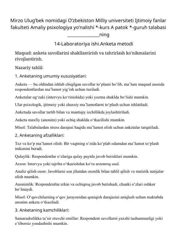 Anketa metodi