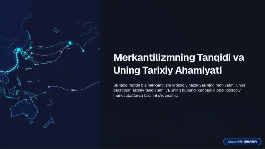 Merkantilizmning Tanqidi va Uning Tarixiy Ahamiyati