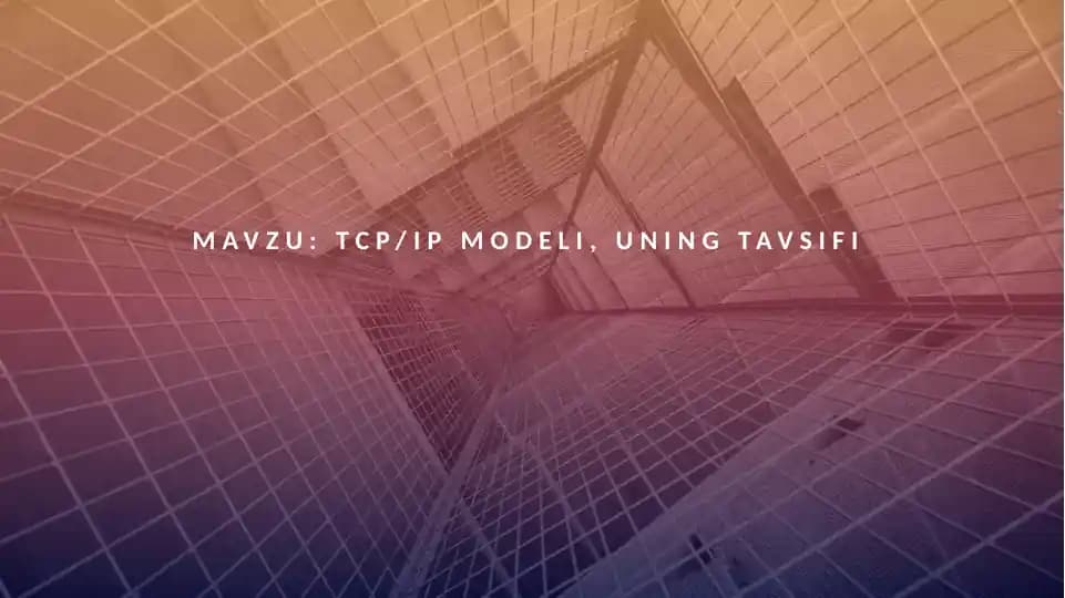 TCP/IP modeli va pog'onasi