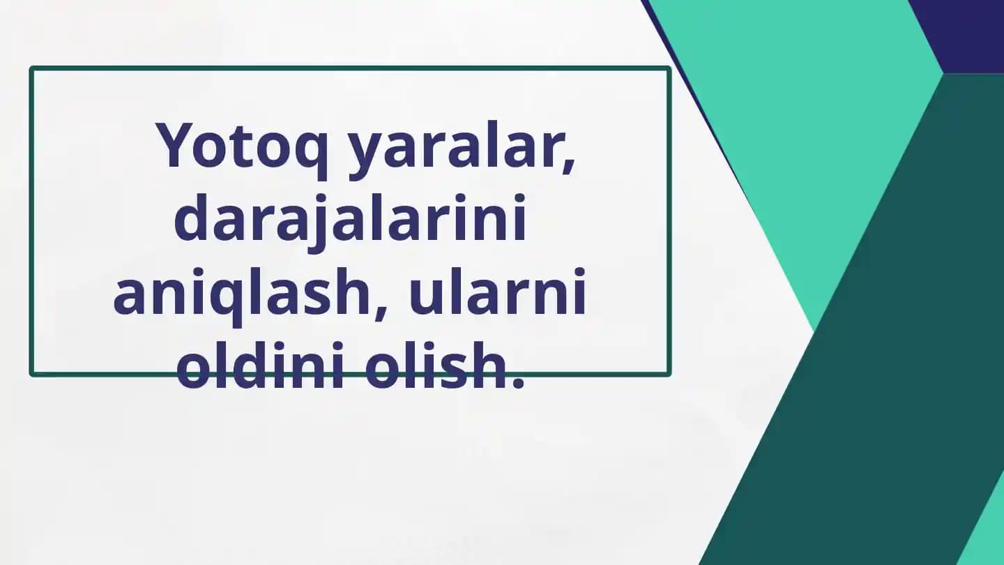 Yotoq yaralar haqida batafsil ma'lumotlar.