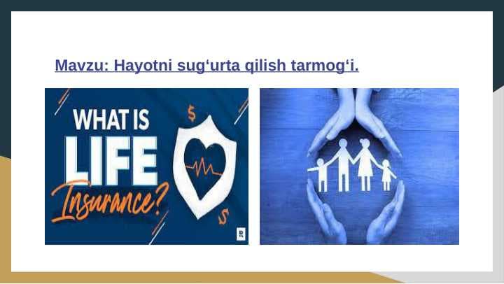 Hayotni sug`urta qilish tarmog`i.