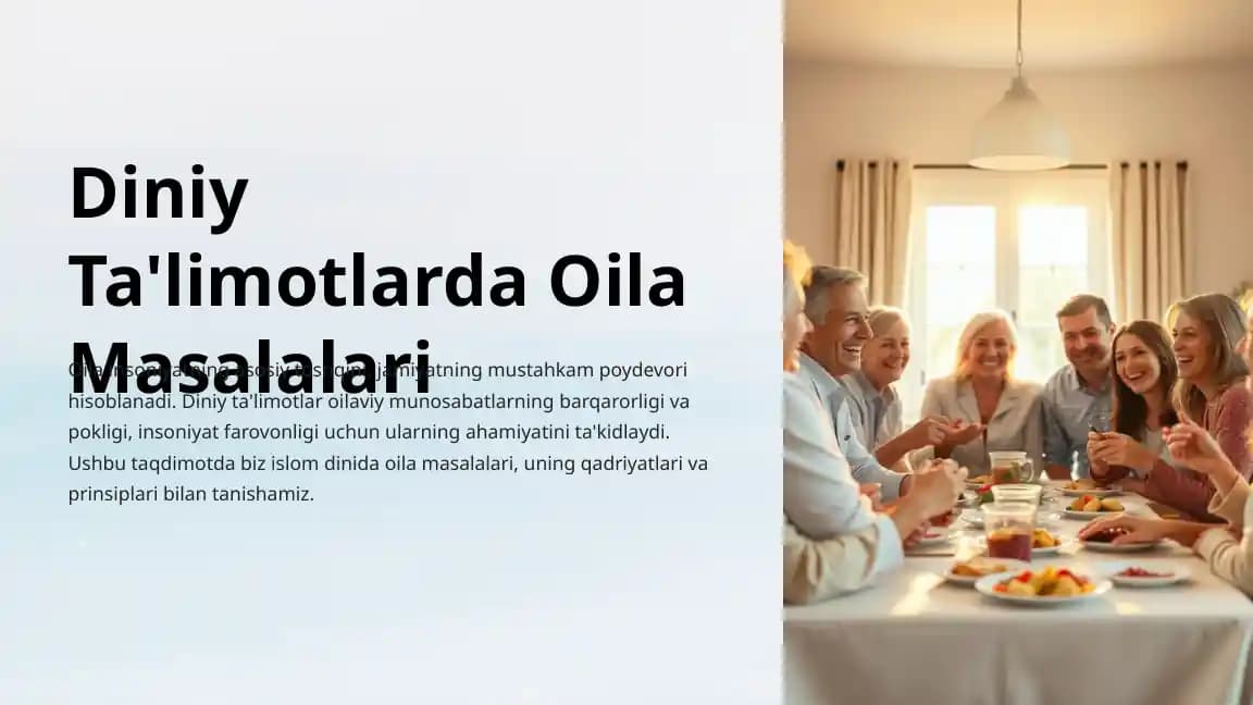 Diniy Ta'limotlarda Oila Masalalari