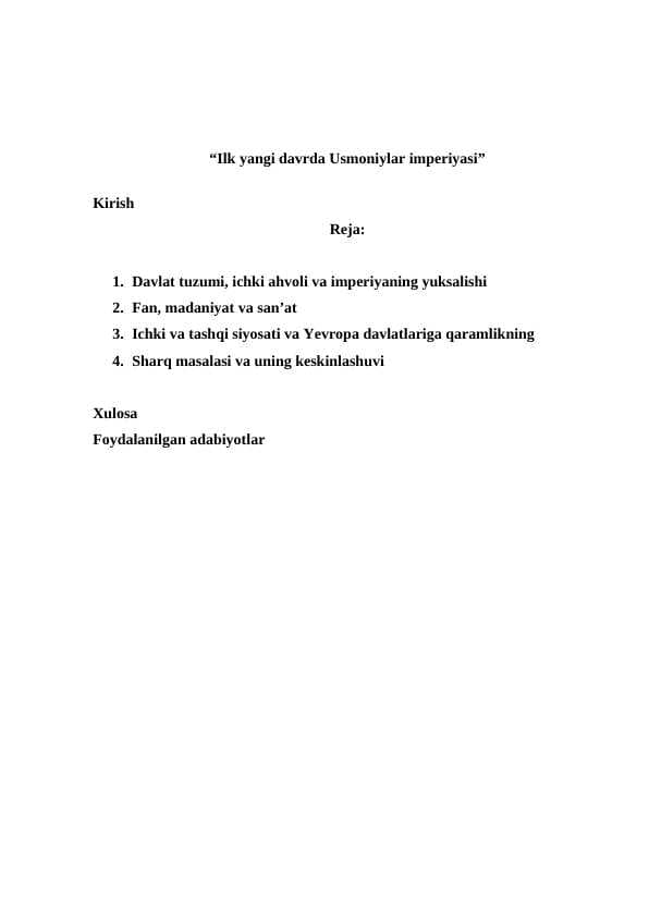 Ilk yangi davrda usmoniylar