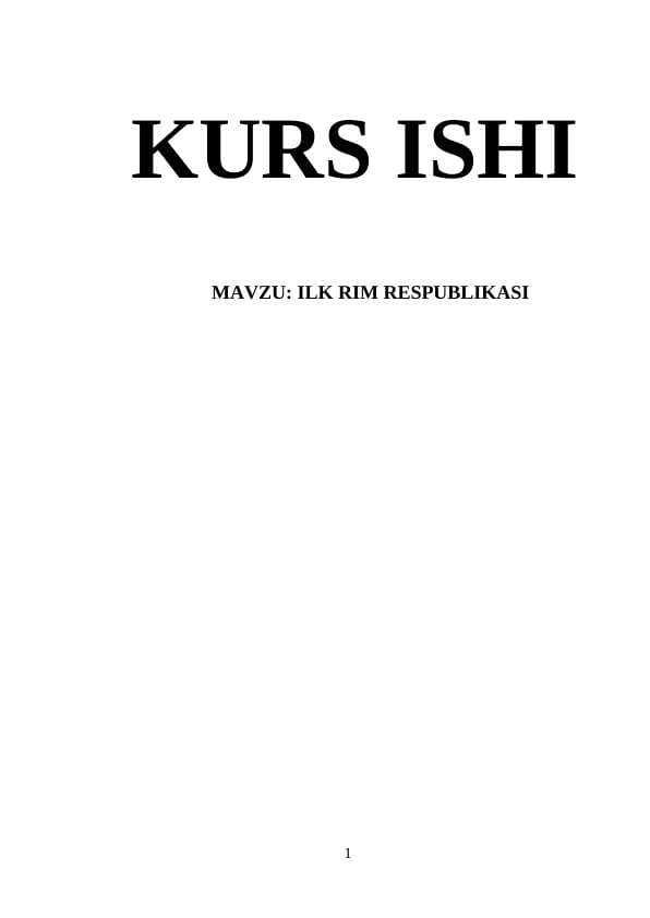 Ilk rim respublikasi.