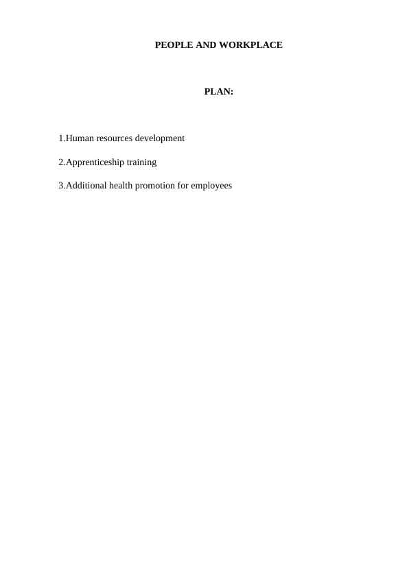PEOPLE AND WORKPLACE