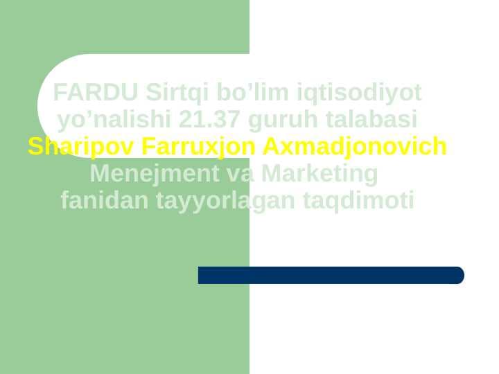 Marketingni rejalashtirish