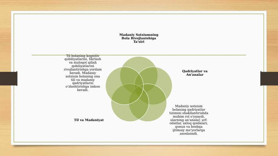 Madaniy Sotsiumning Bola Rivojlanishiga Ta'siri
