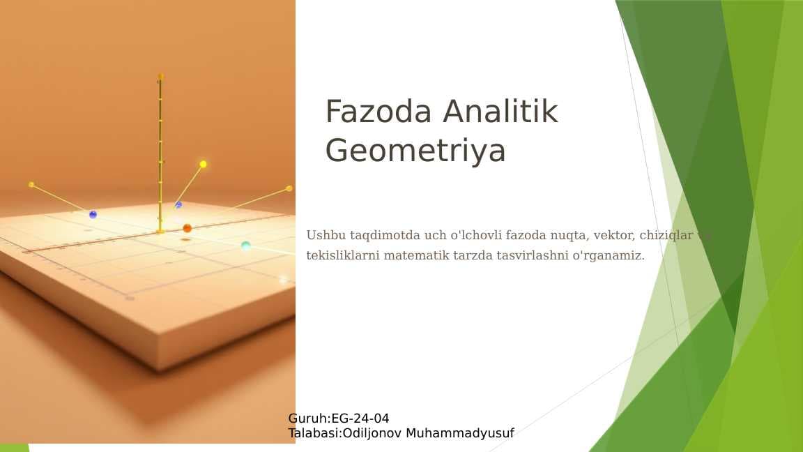 Fazoda Analitik Geometriya