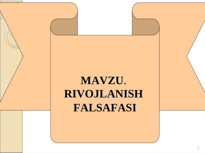 RIVОJLАNISH  FАLSАFАSI