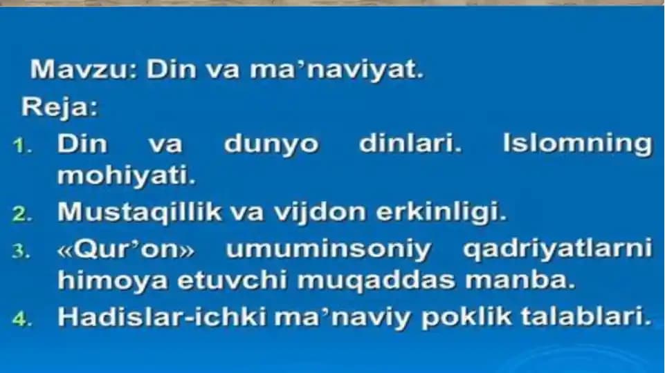 Din va ma'naviyat