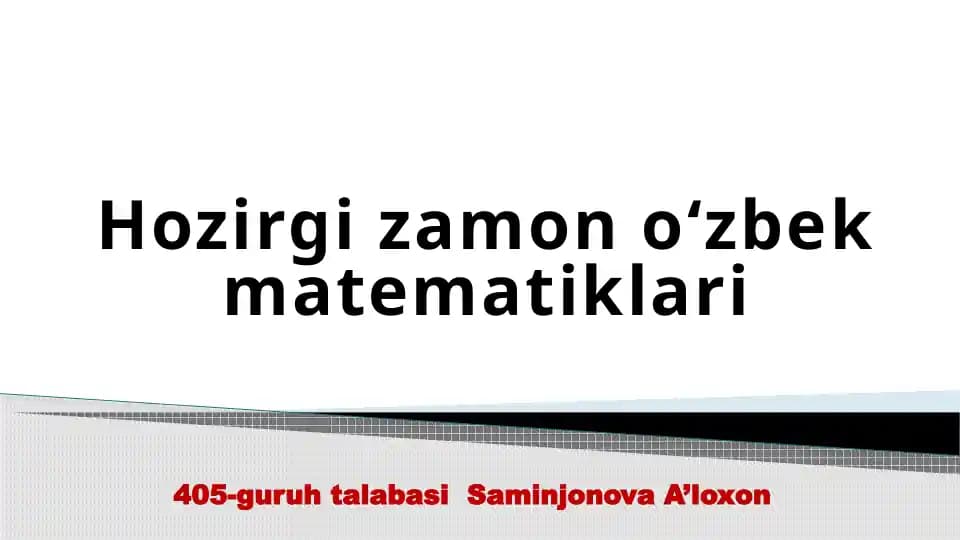Oʻzbek matematiklari