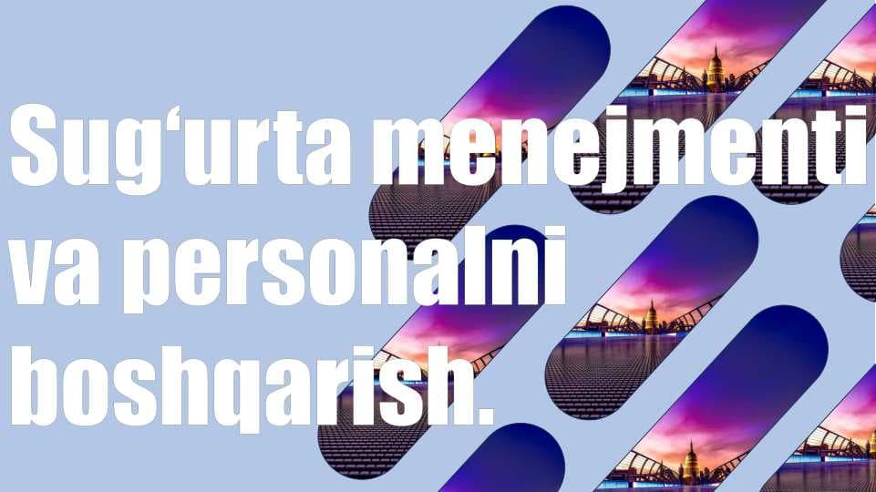 sug'urta menejmenti va personlani boshqarish