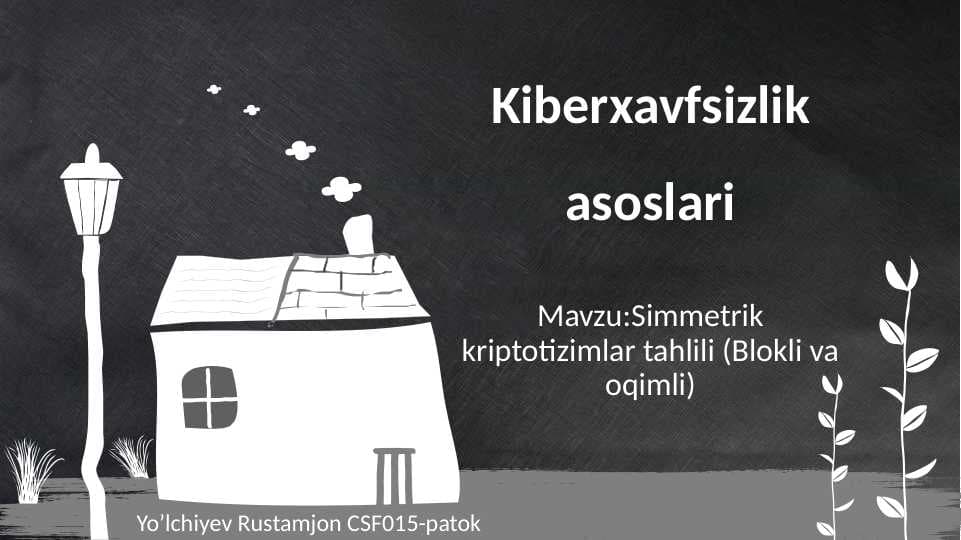 Mavzu:Simmetrik kriptotizimlar tahlili (Blokli va oqimli)