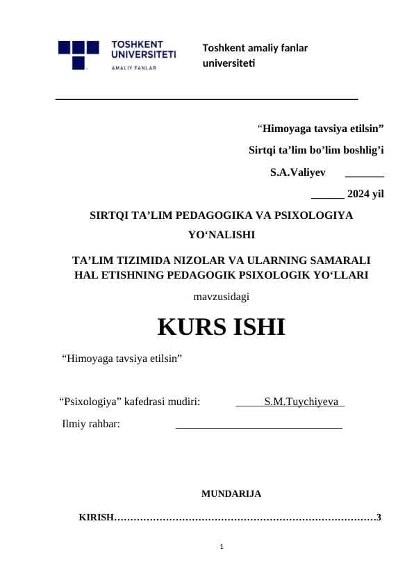 TAʼLIM TIZIMIDA NIZOLAR VA ULARNING SAMARALI HAL ETISHNING PEDAGOGIK PSIXOLOGIK YOʻLLARI