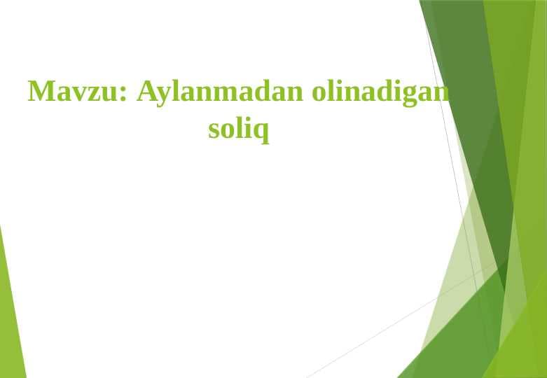 Aylanmadan olinadigan soliq