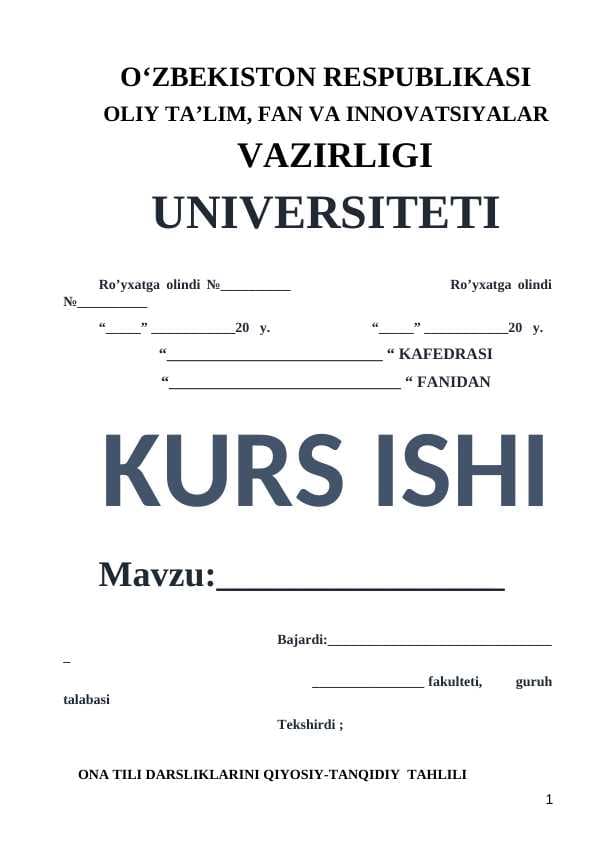 ONA TILI DARSLIKLARINI QIYOSIY-TANQIDIY  TAHLILI