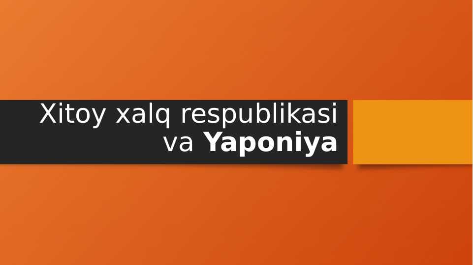 Xitoy va Yaponiya aloqalari