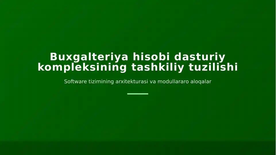Buxgalteriya hisobi dasturiy kompleks