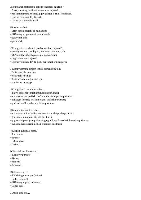 kompyuter taminoti test