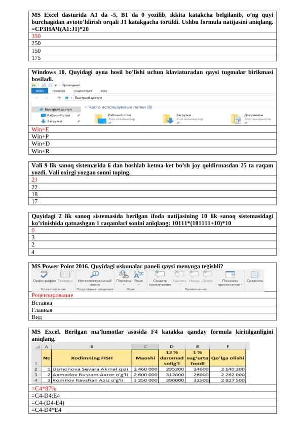 Test baza informatika