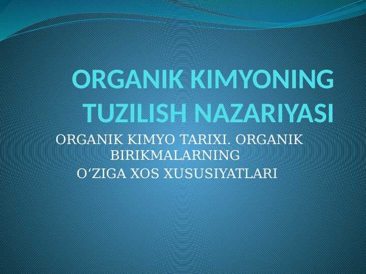 Organik kimyoning tuzilish nazariyasi . Butlerov . Poling