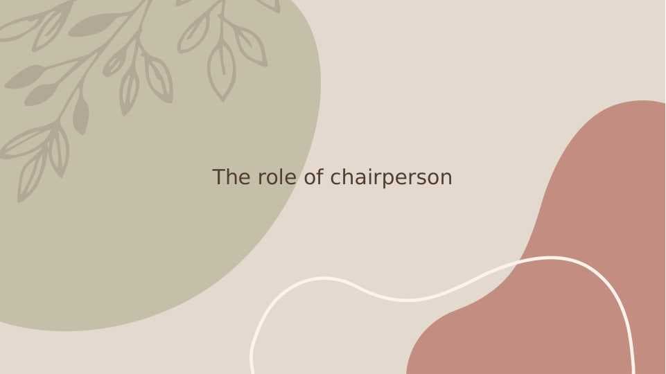 The role of chairperson