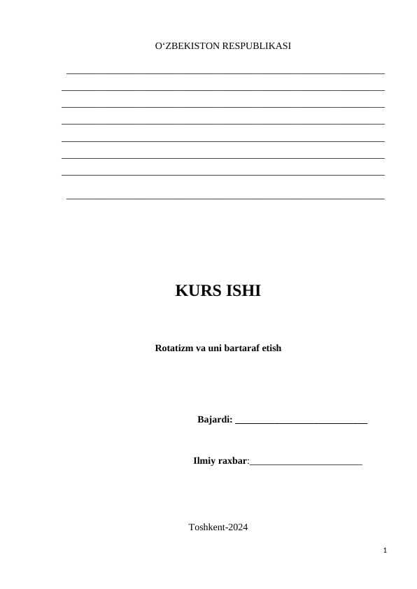Kurs ishi.  Sigmatizm Rotatizm R tovushni chiqarishda muammolar.